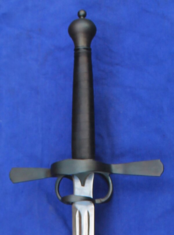 Hilt only , blued showing double ring guard.