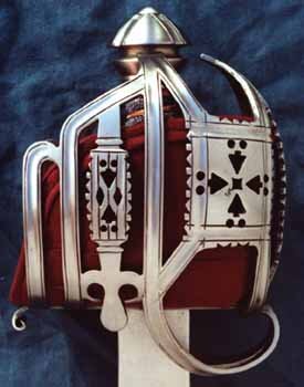 18th Century Glasgow Style Basket Hilt 
						Comes with Shark Skin grip with brass or silver wire 
						and liner of  Red linen over leather. Image has a satin finish,
						Please state required options in message section of cart when ordering 
						Hilt finish  (Polished, Satin, Blued or Browned)
						Blade Dimensions
						Sharp
						84cm Blade  3.8cm Hilt  1.9cm Tip
						Reenactment
						76cm Blade  3.8cm Hilt  1.9cm Tip
						Back Edge
						84cm Blade  3.2cm Hilt  1.9cm Tip
						